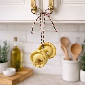 Tortellini Pasta Ornament – Handmade Clay Italian Food Kitchen Decor Pasta Lover